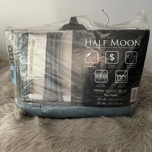 Half Moon Room Darkening Insulated Window Curtains 2-PC 38"x84" Prima Velvet NEW